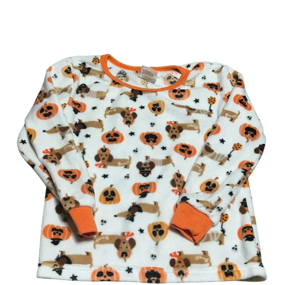 NWOT Modern Kids size 2T Halloween pajama set wiener dogs and pumpkins